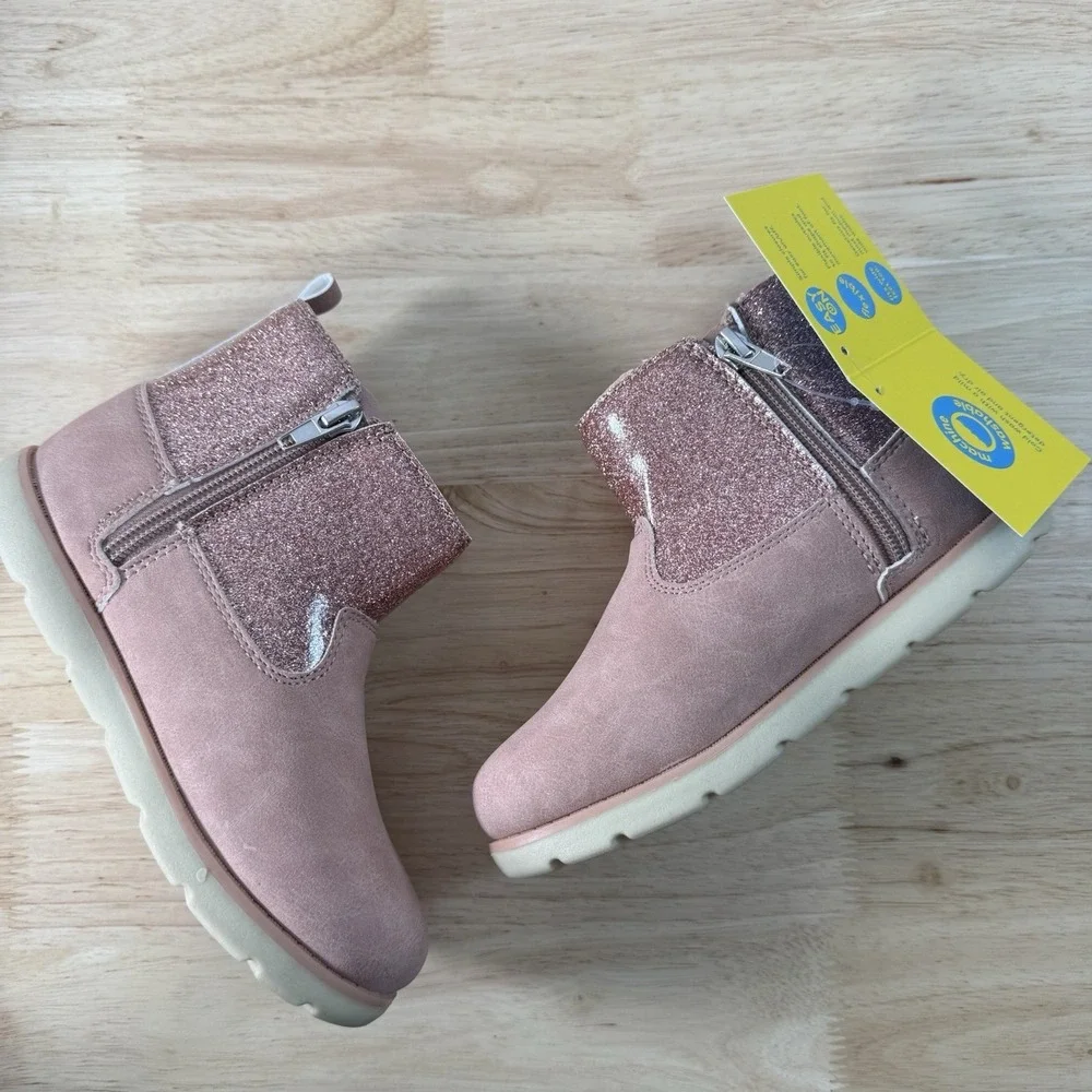 Munchkin Stride Rite Little Girl's Size 12M Avalon Pink Glitter Side-Zip Boots‎